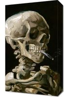 Obraz 30x50cm  Czaszka z Palącym się Papierosem, Van Gogh Vintage