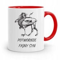 Kubek Czerwony Prezent Dla Syna Potwornie Fajny Z Nadrukiem Ze Zdjęciem