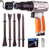 młotek pneumatyczny udarowy + 5x groty dłuta przecinaki okrągłe mocowanie