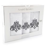 Komplet ręczników 3 szt. ZWOLTEX wzór SULTAN biały