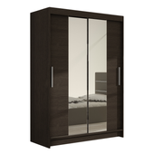Szafa przesuwna Miami II z lustrem 120cm - pojemna garderoba - CHOCO