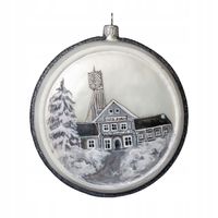 Bombka okrągła medalion 12 cm bombki kolekcjonerskie szkło ręcznie zdobione