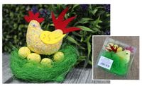 kura wielkanocna + jajka + sianko 10x10x6 cm EAC-18103