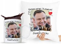 Zestaw Poduszka + Kubek Prezent Andrzej Duda Pis Z Nadrukiem Ze Zdjęciem