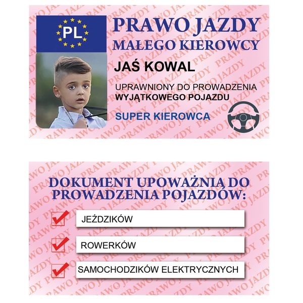 Prawojazdy dla dziecka - Prawo jazdy małego kierowcy dla malucha na Arena.pl