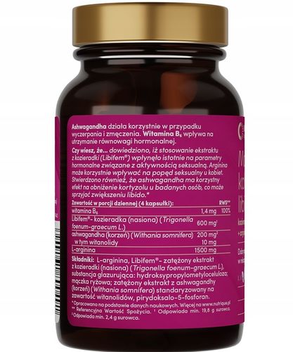Suplement diety - Moc kobiecego libido - 60 kapsułek - Nutrique na Arena.pl