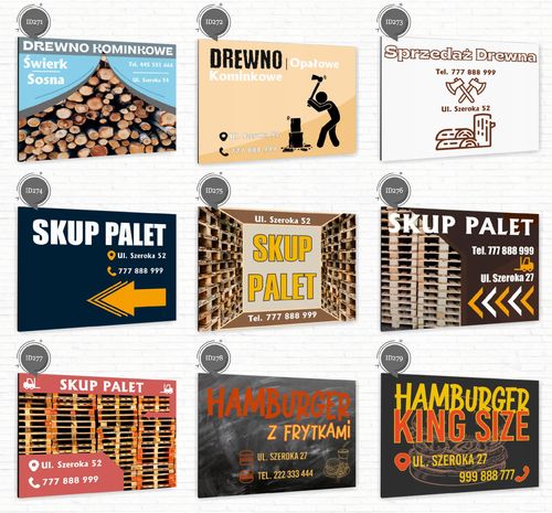 nadruk UV TABLICZKA reklamowa nierdzewna DREWNO OPAŁOWE dibond 40x30 na Arena.pl