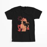 Koszulka Czarna Genshin Impact - Yoimiya - WYBIERZ KOLOR Damska M