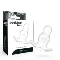 addicted toys rozszerzacz tunelowy tpe 13,5 cm przezroczysty anatomiczny