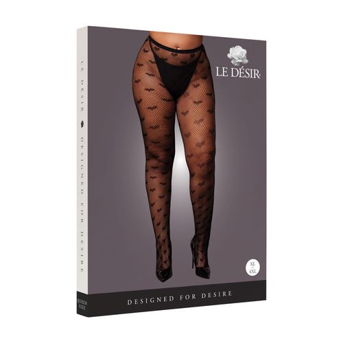 heart patterned tights - plus size - black na Arena.pl