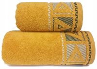 Ręcznik Yolo 50x90 Greno kurkuma geometryczny trójkąty