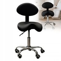 TABORET KOSMETYCZNY STOŁEK SIODŁO KRZESŁO OPARCIE CZARNY