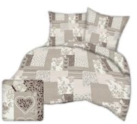 Pościel z kory 200x220 beżowa patchwork serca motyle kwiaty