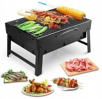 GRILL TURYSTYCZNY PRZENOŚNY WĘGLOWY SKŁADANY BBQ KEMPINGOWY WALIZKA POJEMNY