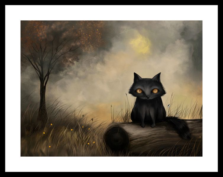 Plakat 40x30cm Czarny Kot zdjęcie 3