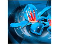 40X40CM ZEGAR NIEBIESKIE KOSMICZNE KWIATY JAKUB BANAŚ OBRAZ