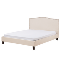 Łóżko tapicerowane 160 x 200 cm beżowe MONTPELLIER