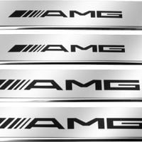 Listwa progowa MERCEDES GLE W166 AMG Stal nierdzewna 304 połysk z czarnymi