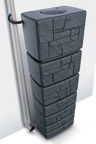 500 ZBIORNIK na DESZCZÓWKĘ POJEMNIK BECZKA WODĘ Antracyt Kamień + ZBIERACZ na Arena.pl