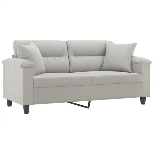 2-osobowa sofa z poduszkami, jasnoszara, 140 cm, mikrofibra na Arena.pl