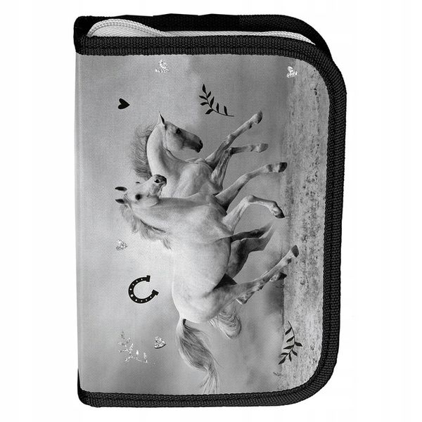 Piórnik szkolny jednokomorowy z wyposażeniem Konie dla dziewczynki Paso zdjęcie 2