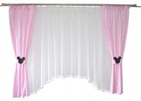 Kpl firana dziecięca zasłona Ola 3 pompony Myszka