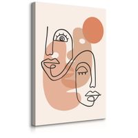 Obraz Do Sypialni Abstrakcja Twarze Line-Art Styl Boho 50cm x 70cm