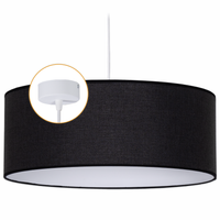 LAMPA WISZĄCA ŻYRANDOL SUFITOWA NOWOCZESNA E27 LED CZARNY ABAŻUR 50cm OPLOT
