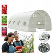 Tunel Ogrodowy 6x3 Foliowy Szklarnia 3x6 18m2 Biały UV4 na Warzywa + GRATIS