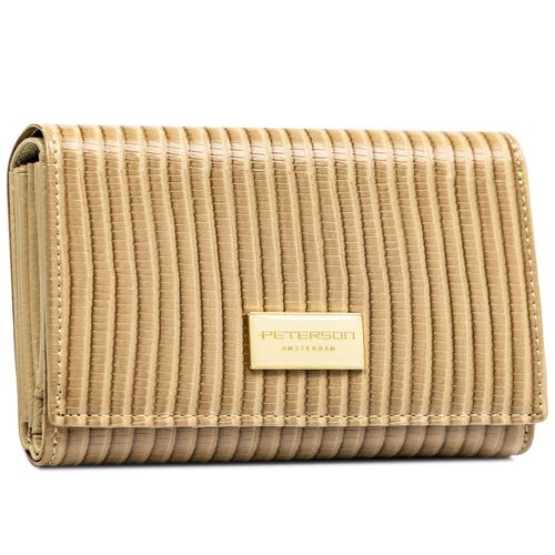 portfel damski ze skóry naturalnej i ekologicznej w beżowym kolorze na Arena.pl