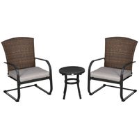 Zestaw ogrodowy rattan wypoczynkowy do baru balkon stolik krzesła brąz stal