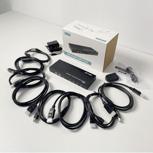 Przełącznik KVM 4 porty DisplayPort 4K60Hz 4x USB Hotkey Auto Switch na Arena.pl