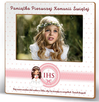 ramka na zdjęcia  10 x 15cm KOMUNIA ŚW. RÓŻOWA