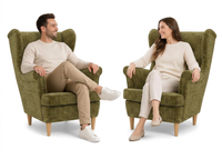 Fotele uszak skandynawskie szenil welur premium zielone Ramona Family Meble