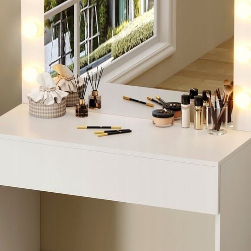 Toaletka kosmetyczna z oświetlniem LED z lustrem do makijażu + na Arena.pl