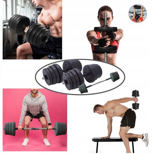 HANTLE DO ĆWICZEŃ REGULOWANE 40kg 2x20 REGULOWANE METALOWE GRYFY SZTANGA na Arena.pl