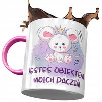 Kubek Różowy Z Myszą Myszką Słodki Na Prezent Z Nadrukiem Ze Zdjęciem