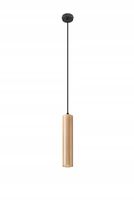 Lampa Wisząca Sollux LINO 1, Metal i Drewno, GU10, 40W, Czarna