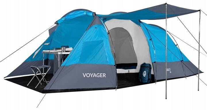 Duży Namiot Kempingowy Turystyczny 4 Osobowy Wodoodporny z Pokrowcem zdjęcie 12