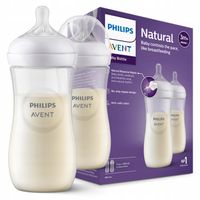 2 x AVENT ZESTAW BUTELEK NATURAL RESPONSE 2x330ml SCY906/02 + SMOCZKI 3m+