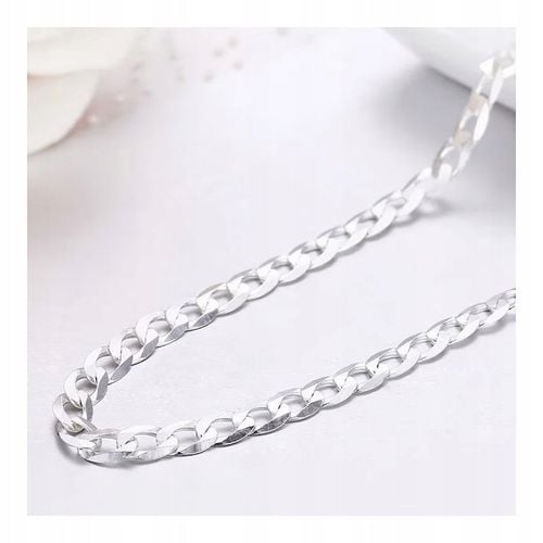 SZEROKI MĘSKI ŁAŃCUSZEK PANCERKA NASZYJNIK SREBRO PRÓBA 925 ORYGINALNY 55CM na Arena.pl