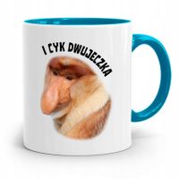 Kubek Błękitny Nosacz Janusz I Cyk Dwujeczka Z Nadrukiem Ze Zdjęciem