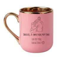 KUBEK "OBIECUJĘ, ŻE ZAWSZE BĘDĘ PRZY TOBIE" Wzór - Elegant Różowo-Złoty 330 ml
