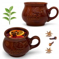 Komplet 2x KUBEK kamionkowy DO GRZAŃCA na grzane wino piwo zestaw do wina