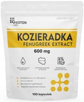 Proton Labs KOZIERADKA 600 mg Ekstrakt 10:1 FENUGREEK 50% saponiny 100 kaps