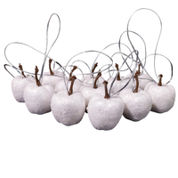 BOMBKI CHOINKOWE BIAŁE JABŁKA 3cm ZAWIESZKI NA CHOINKĘ DO STROIKA 12 szt
