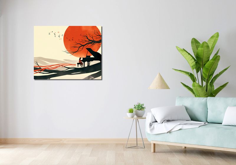 Obraz 90x70cm Pianistka zdjęcie 2