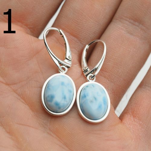Kolczyki - Larimar owal i srebro 1 na Arena.pl