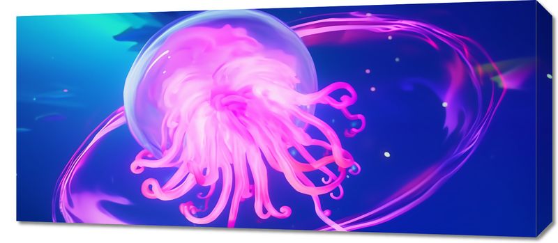 Obraz 90x40cm Neonowa Meduza zdjęcie 1