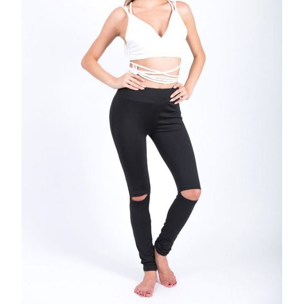 Sportowe Legginsy Fitness Trening Czarne Lleg19L zdjęcie 2